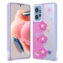 Xiaomi Redmi 12 4G Uyumlu Kılıf Parlayan Simli Kabartma Figürlü Zore Cevze Kapak