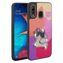 Samsung Galaxy A20 Uyumlu Kılıf Parlayan Kabartmalı İkonik Figürlü Zore Amas Silikon Kapak