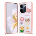 Tecno Camon 20 Uyumlu Kılıf Parlayan Simli Kabartma Figürlü Zore Cevze Kapak