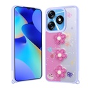Tecno Spark 10 4G Uyumlu Kılıf Parlayan Simli Kabartma Figürlü Zore Cevze Kapak