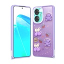 Realme C55 Uyumlu Kılıf Parlayan Simli Kabartma Figürlü Zore Cevze Kapak