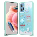 Xiaomi Redmi Note 12 4G Uyumlu Kılıf Parlayan Simli Kabartma Figürlü Zore Cevze Kapak