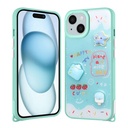 Apple iPhone 14 Uyumlu Kılıf Parlayan Simli Kabartma Figürlü Zore Cevze Kapak