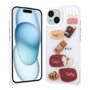 Apple iPhone 14 Plus Uyumlu Kılıf Parlayan Simli Kabartma Figürlü Zore Cevze Kapak