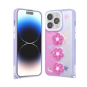Apple iPhone 14 Pro Max Uyumlu Kılıf Parlayan Simli Kabartma Figürlü Zore Cevze Kapak