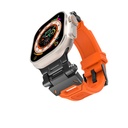 Apple Watch 44mm Uyumlu Kordon Metal Başlıklı Silikon Zore KRD-108 Kayış