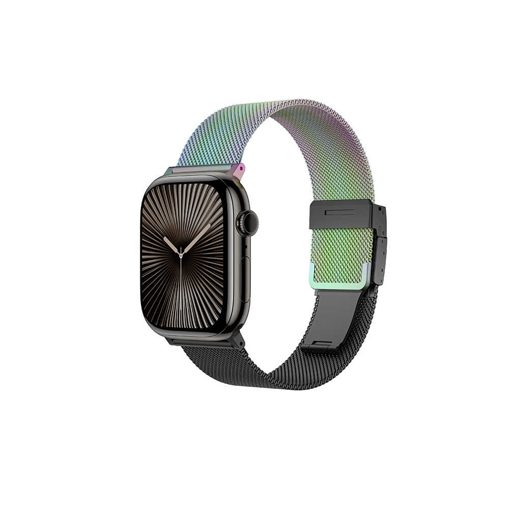 Apple Watch 10 46mm Uyumlu Amazingthing Omni StyleFlip Metal Hasır Kordon