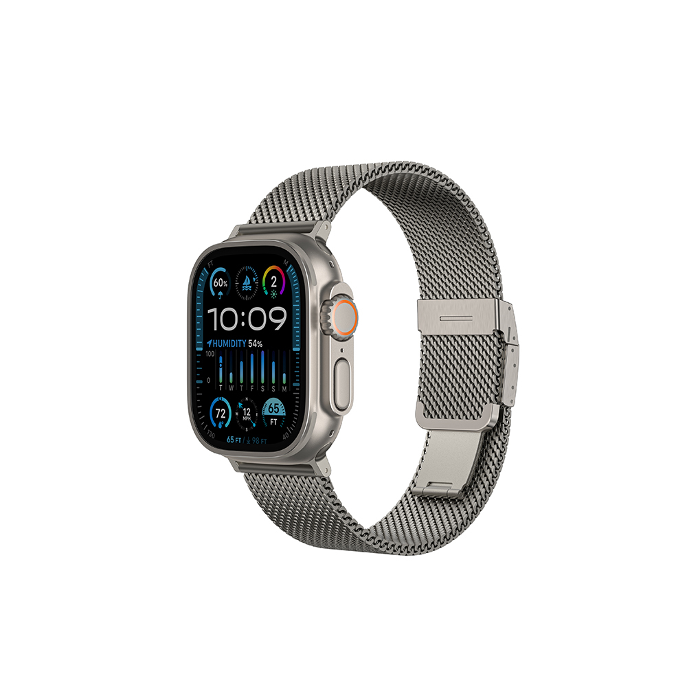 Apple Watch 10 46mm Uyumlu Amazingthing Titan Premium Metal Hasır Kordon
