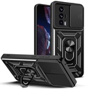 Xiaomi Poco F5 Pro Uyumlu Kılıf Magnetik Standlı Kamera Korumalı Zore Sürgülü Vega Kapak