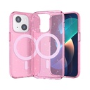 Apple iPhone 13 Uyumlu Kılıf M-safe Şarj Özellikli Parlayan Simli Saydam Renkli Zore Allstar Kapak