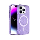 Apple iPhone 15 Pro Uyumlu Kılıf M-safe Şarj Özellikli Parlayan Simli Saydam Renkli Zore Allstar Kapak