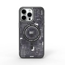 Apple iPhone 15 Pro Uyumlu Kılıf M-safe Şarj Özellikli Desenli Wiwu Mecha Circuit H Serisi Kapak