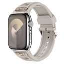Apple Watch 44mm Uyumlu Kordon Zore KRD-117 Hava Alabilen Delikli Metal Süslemeli Desenli Silikon Kayış
