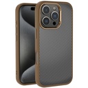 Apple iPhone 16 Pro Uyumlu Kılıf Karbon Fiber Görünümlü Parlak Kamera Çerçeveli Zore Venus Kapak