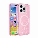 Apple iPhone 16 Pro Uyumlu Kılıf M-safe Şarj Özellikli Parlayan Simli Saydam Renkli Zore Allstar Kapak