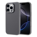 Apple iPhone 16 Pro Uyumlu Kılıf M-safe Şarj Özellikli Karbon Fiber Görünümlü Zore Troy Kapak