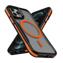Apple iPhone 12 Uyumlu Kılıf M-safe Şarj Özellikli Renkli Kenar Airbag Şeritli Zore Lamer Kapak