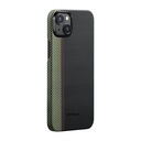 Apple iPhone 15 Plus Uyumlu Kılıf M-safe Şarj Özellikli 600D Aramid Fiber Pitaka Tactile Woven Orchestra Serisi Overture Kapak