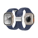 Apple Watch 7 45mm Uyumlu Amazingthing Titan Swift Deri Dokulu Silikon Kordon