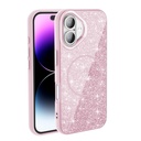 Apple iPhone 16 Uyumlu Kılıf M-safe Şarj Özellikli Parlayan Simli Zore Okso Kapak