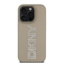 Apple iPhone 14 Pro Max Uyumlu Kılıf DKNY Orjinal Lisanslı Taşlı DKNY Yazılı Metalik Rhinestones PU Deri Kapak