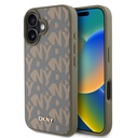 Apple iPhone 16 Uyumlu Kılıf DKNY Orjinal Lisanslı M-safe Şarj Özellikli 3D Yazılı Grid Pattern Kapak