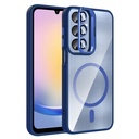 Samsung Galaxy A25 Uyumlu Kılıf Standlı ve Kamera Lens Hediyeli M-Safe Şarj Özellikli Zore Etro Kapak