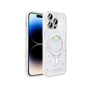 Apple iPhone 14 Pro Uyumlu Kılıf M-Safe Şarj Özellikli Şeffaf Zore Folk Sert Kapak