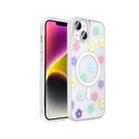 Apple iPhone 15 Plus Uyumlu Kılıf M-Safe Şarj Özellikli Şeffaf Zore Folk Sert Kapak
