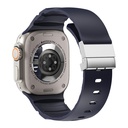 Apple Watch 7 45mm Uyumlu Zore KRD-145 Metal Tokalı Silikon Kordon